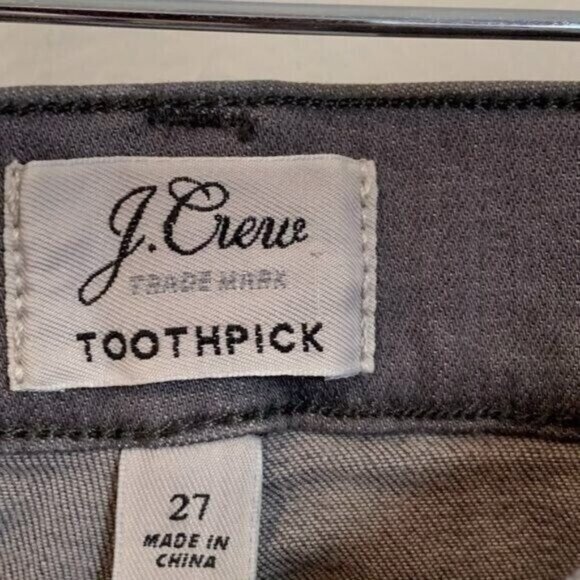 J. Crew Womens Toothpick Jeans Sz 27 Gray Wash Skinny Slim Fit Mid Rise Everyday - Picture 4 of 8